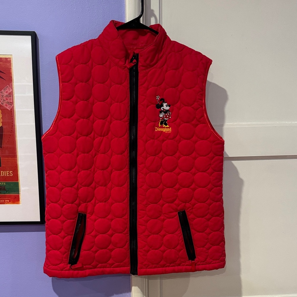 Disneyland Minnie Mouse Red Quilted Vest for Women XL